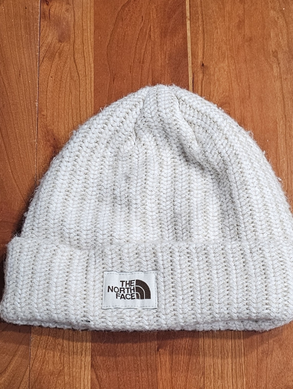 The North Face Ivory Ribbed Knit Cuff Beanie